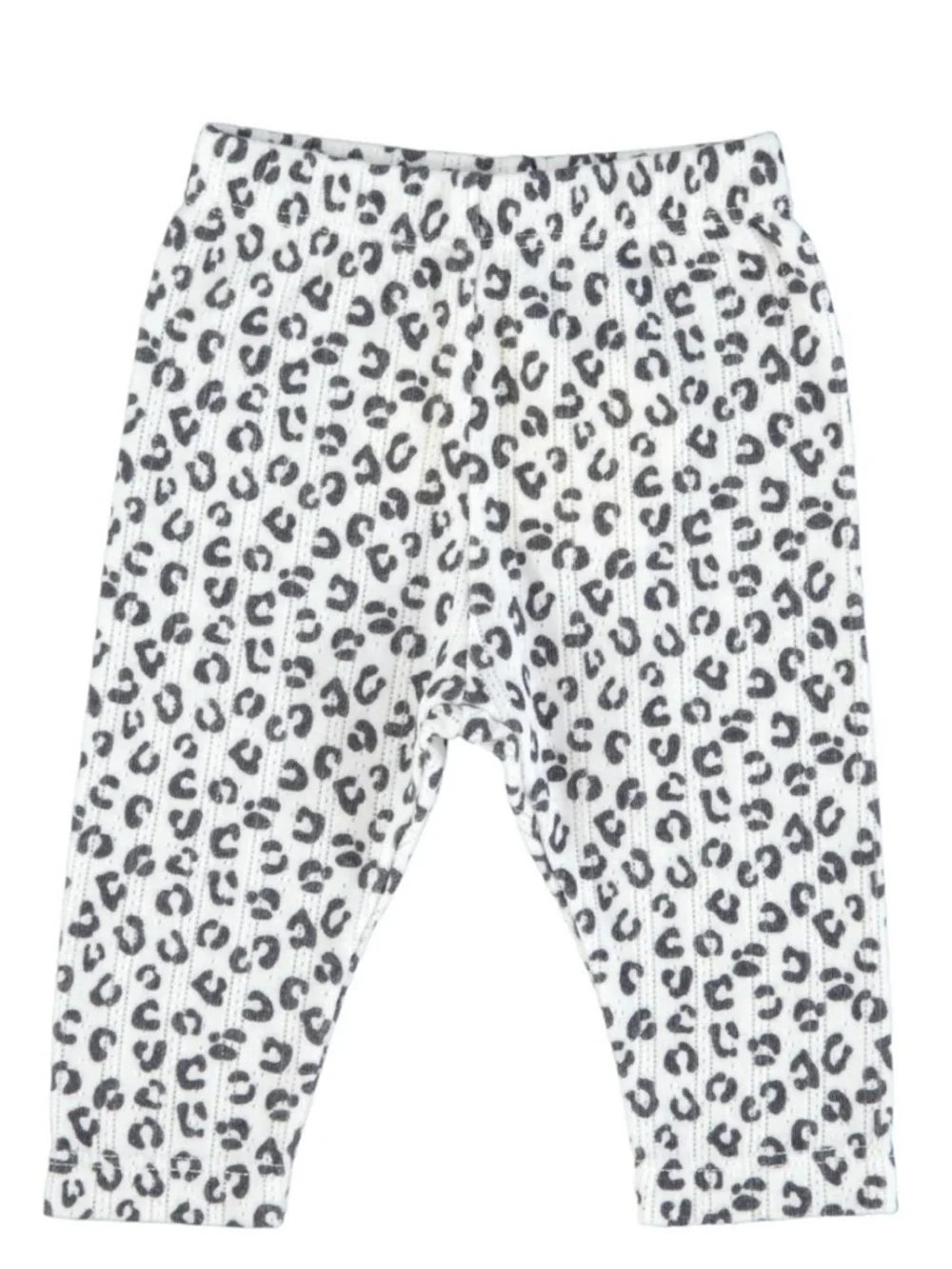 Piupiuchick Newborn Girls' Organic Ruffle Shirt/ Leggings Ecru Leopard Print